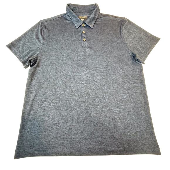 Alfani Stretch Blue Polo Shirt Classic Versatile Wardrobe Staple Marled Knit - Picture 4 of 15